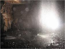 jarvist frost - canon a520 vivitar 283 -gaping gill main chamber - through the waterfall