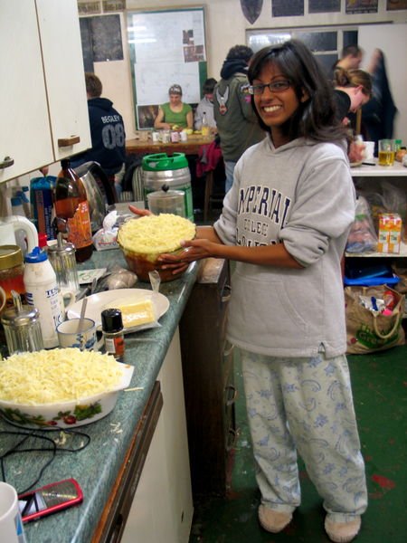 jarvist frost - sam with pies while alex and jana peel bramley apples for the crumble