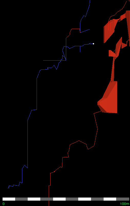 Mainly Blue is M2 / Kavkna Jama. Orange is the Dark Tranquillity region of Captain Kangaroo. The Dark T. shaft actually fills the majority of the shaded volume.