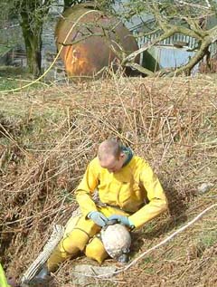 Ardd cavers. NB Shed's shiny new oversuit!