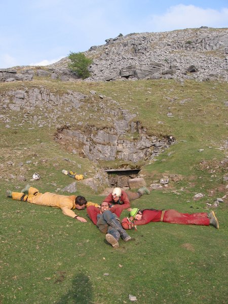 asleep outside top entrance