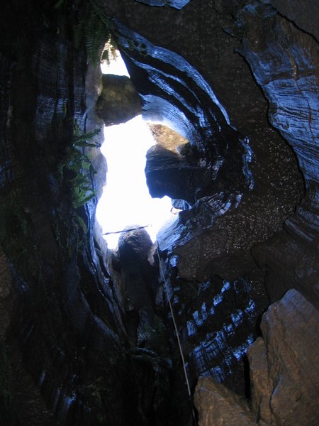 jarvist frost - bull pot - entrance pitch ambient blue sky