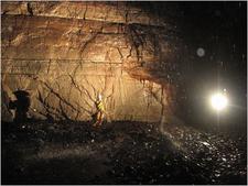 jarvist frost - canon a520 vivitar 283 -gaping gill main chamber - back wall