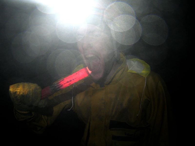 jarvist frost - canon g5 - gaping gill - dan eats red hot flare