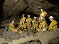 jarvist frost - powershot g5 - Eglwys Faen - group shot in far chamber long exposure