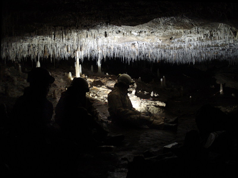 2010-03-06-16.16.46 - Jarvist Frost- Canon Powershot G5 - easter grotto - william clare and kate with P7 LED light behind